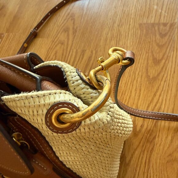 Tory Burch Half-Moon Straw Crossbody Bag - Picture 7 of 12